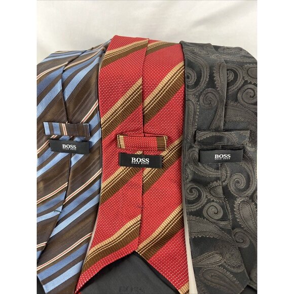 Hugo Boss (Lot Of X3) Silk Striped & Paisley Ties - Picture 4 of 8